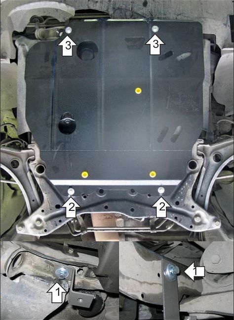 Защита Мотодор для картера и КПП Dodge Caliber 2006-2011. Артикул 72901