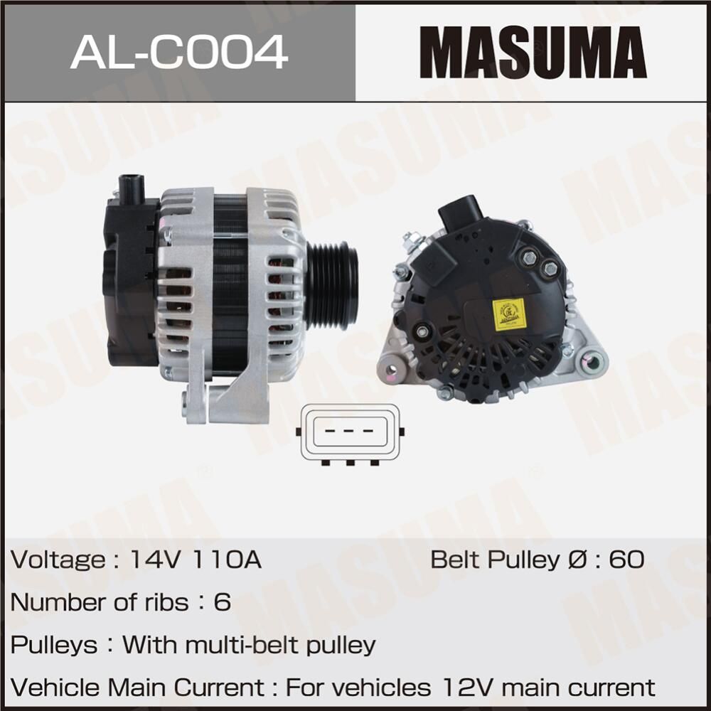 Генератор MASUMA, CHERY / SQR481F (14V/110A). Артикул ALC004
