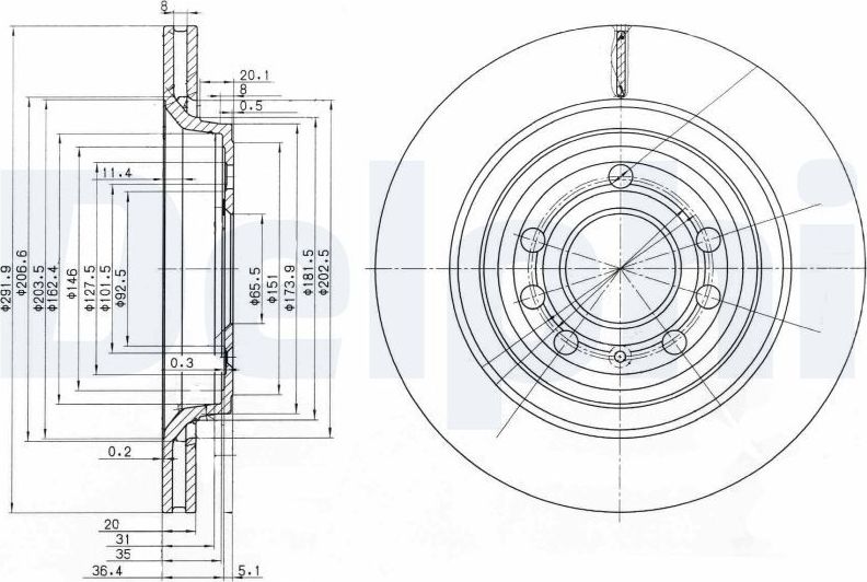 Тормозной диск Delphi. Артикул BG3886C