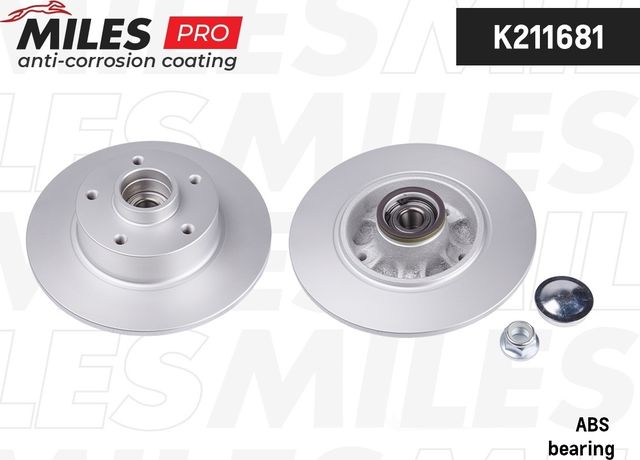Тормозной диск Miles задний для Renault Fluence I 2010-2017. Артикул K211681
