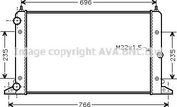 Радиатор охлаждения двигателя AVA для SEAT Alhambra I 1998-2000. Артикул VNA2247