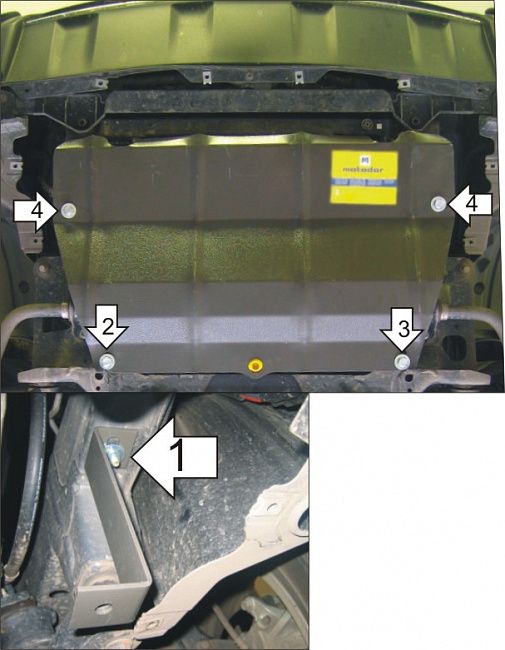 Защита Мотодор для картера Infiniti FX 35 2003-2008. Артикул 08001