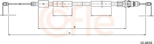 Трос ручника (тросик ручного тормоза) Cofle задний правый для Citroen Xsara Picasso 1999-2012. Артикул 10.4658