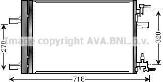 Радиатор кондиционера (конденсатор) AVA (алюминий). Артикул OLA5500D