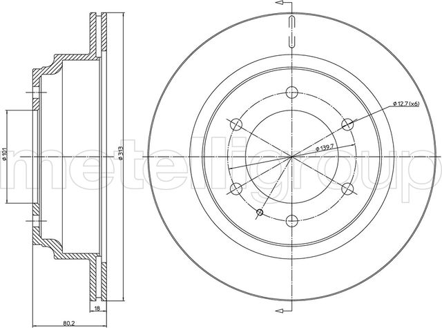 Тормозной диск Metelli задний для Great Wall Hover H3 2008-2016. Артикул 23-0511