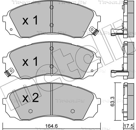 Тормозные колодки Metelli передние для Kia Carnival II 2006-2011. Артикул 22-0785-0