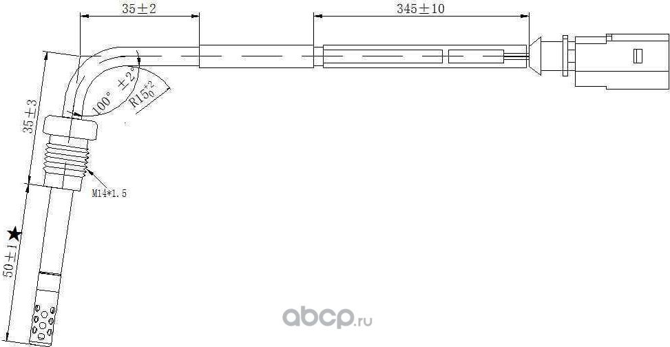 Датчик температуры выхлопных газов (Magtechnic). Артикул MAG0045OG