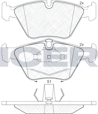 Тормозные колодки Icer. Артикул 181296