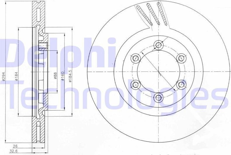 Тормозной диск Delphi. Артикул BG4112