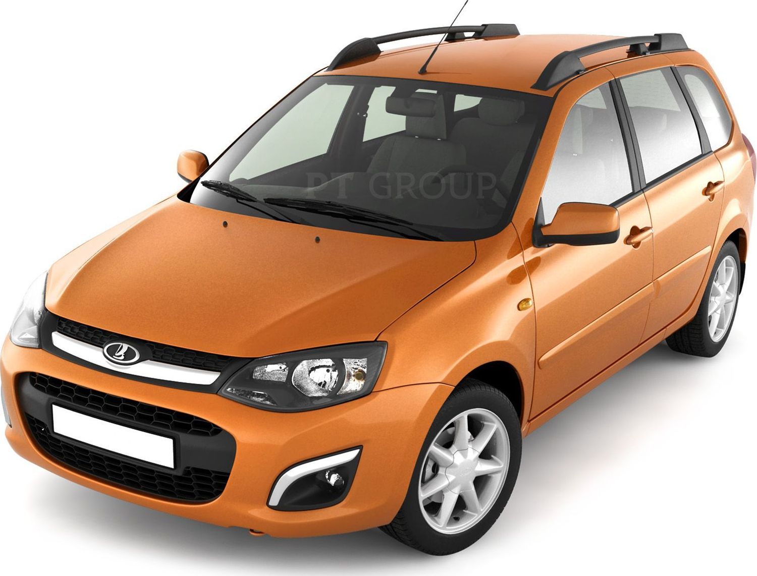 Рейлинги продольные PT Group Усиленные для Lada Kalina II универсал 2013-2018 Черный муар. Артикул 01940702