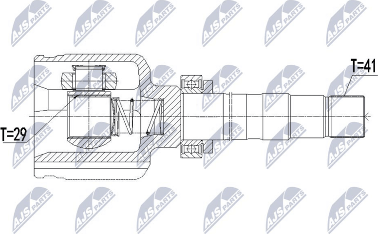 Полуось (привод в сборе, приводной вал) NTY. Артикул NPW-HD-071