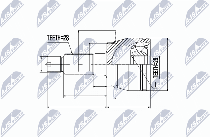 Шрус внутренний (граната) NTY. Артикул NPZ-SU-026