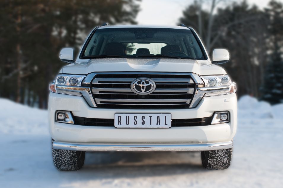 Защита RusStal переднего бампера d76 (секции) для Toyota Land Cruiser 200 2015-2021. Артикул TLCZ-002162