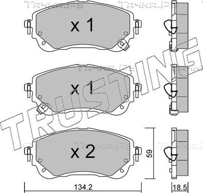 Тормозные колодки Trusting передние для Toyota Yaris XP210 2020-2026. Артикул 1234.0