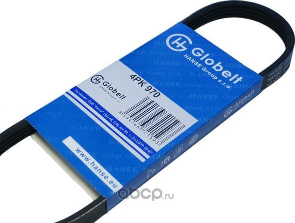Ремень приводной поликлиновой (Globelt). Артикул 4PK970