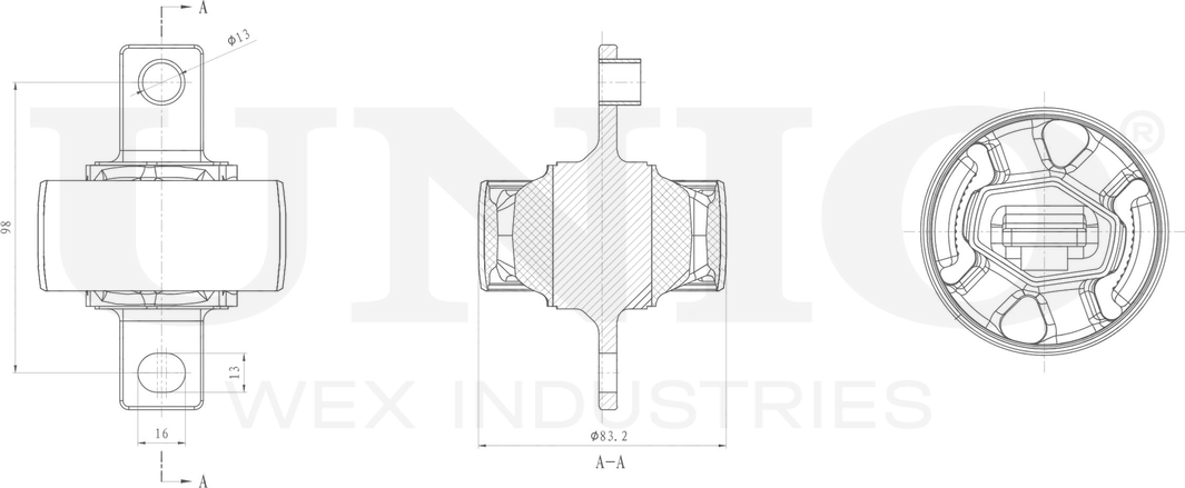 Сайлентблок рычага подвески (Unio). Артикул RMP-20208