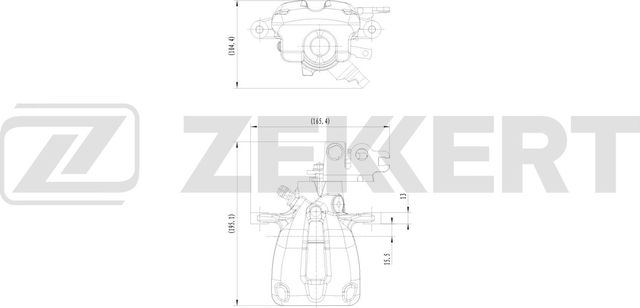 Тормозной суппорт Zekkert (алюминий) задний правый для Volkswagen Caddy III 2004-2015. Артикул BS-8331
