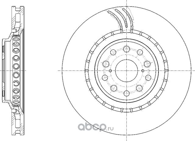 Диск тормозной вентилируемый (G-Brake). Артикул GR20821