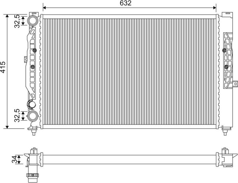 Радиатор охлаждения двигателя Valeo (алюминий) для Audi A6 II (C5) 1997-2005. Артикул 731537