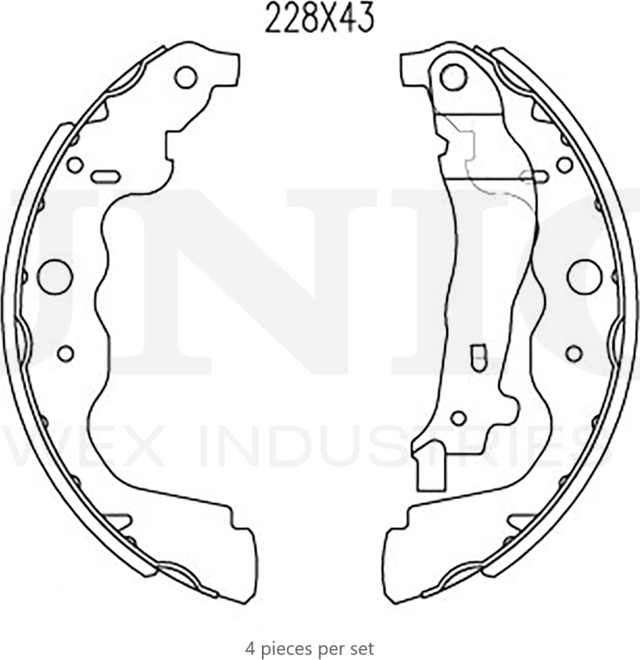 Колодки тормозные барабанные, комплект (Unio). Артикул BRP-10020