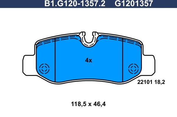 Тормозные колодки Galfer. Артикул B1.G120-1357.2
