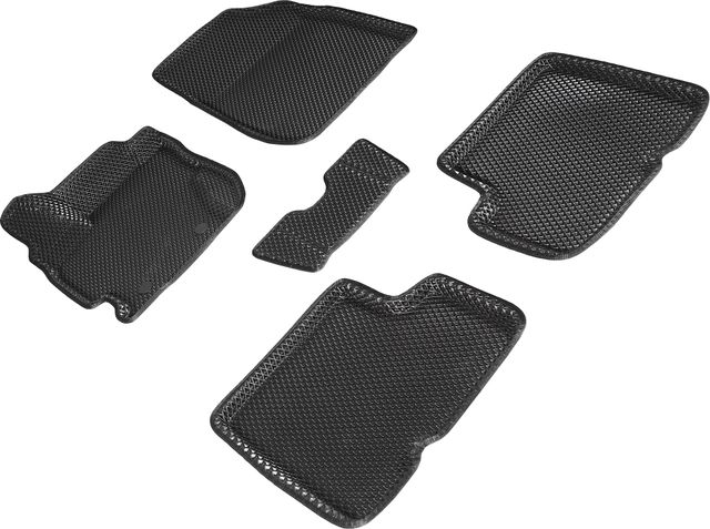 Коврики Seintex 3D EVA ромб для салона Nissan Terrano III 2016-2026 ЧЕРНЫЕ. Артикул 95486