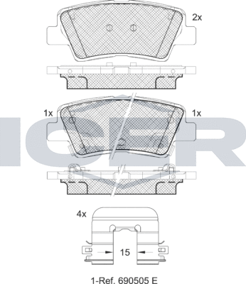 Тормозные колодки Icer. Артикул 182036-208