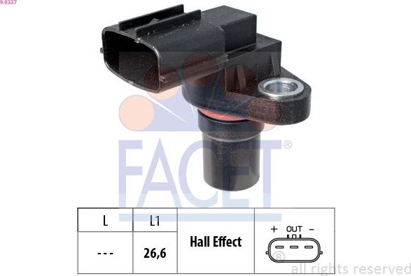 Датчик положения коленвала Facet Made in Italy - OE Equivalent для Opel Combo C 2001-2011. Артикул 9.0337