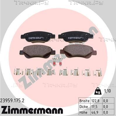 Тормозные колодки Zimmermann. Артикул 23959.175.2