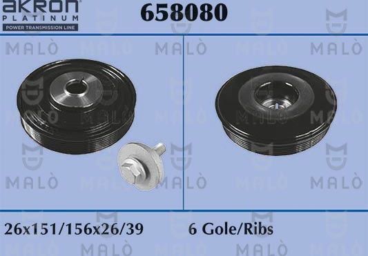 Шкив коленвала Malo. Артикул 658080