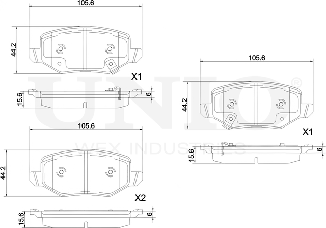 Колодки тормозные дисковые, комплект (Unio). Артикул BRP-20091