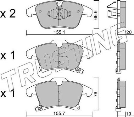Тормозные колодки Trusting. Артикул 1063.0