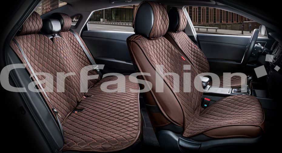 Накидки универсальные CarFashion Crown для авто, цвет Кофе/Кофе/Кофе. Артикул 22627