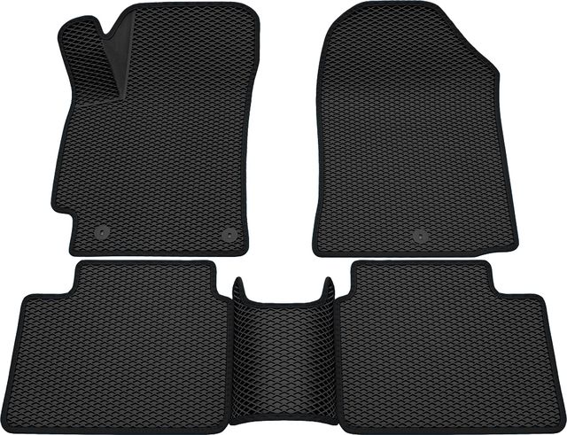 Коврики Rezkon 3D EVA ромб резиновые для салона Hyundai Elantra VI 2015-2020 Черный кант. Артикул 9220015401