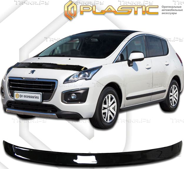 Дефлектор СА Пластик для капота (Classic черный) Peugeot 3008 2012-2016. Артикул 2010010107444