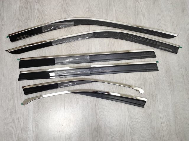 Дефлекторы Alvi-Style с надписью для окон (с нерж. молдингом) Original Toyota Highlander IV 2020-2026. Артикул ORG-030