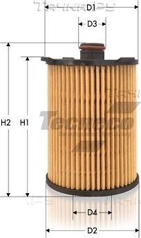 Масляный фильтр  Tecneco Filters для Volvo V40 II 2014-2019. Артикул OL2155E