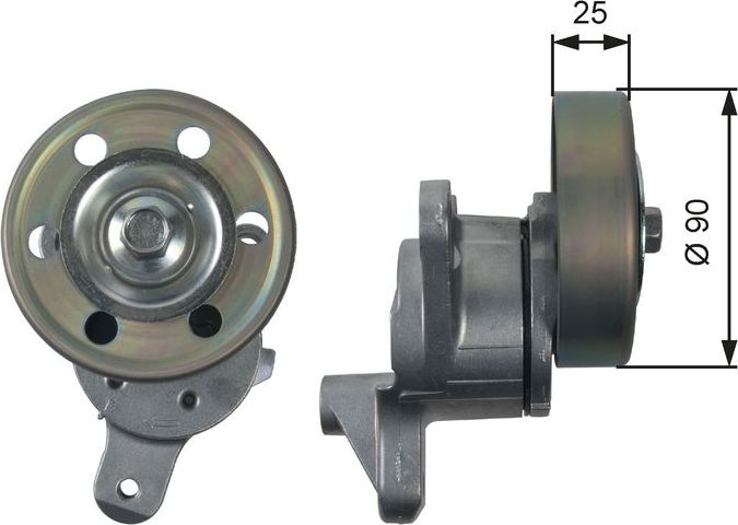 Натяжной ролик (натяжитель) приводного клинового зубчатого ремня Gates DriveAlign®. Артикул T39154