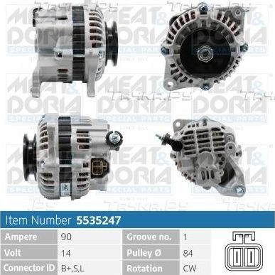 Генератор Meat & Doria для Nissan Almera N16 2000-2003. Артикул 5535247