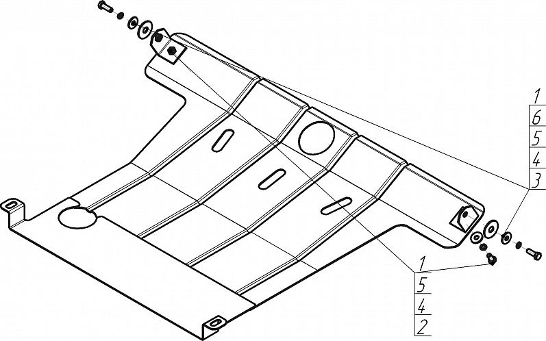 Защита Мотодор для картера, КПП Hyundai Sonata III (в т.ч. EF) 1994-1998. Артикул 00903