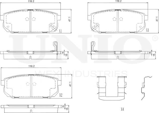 Колодки тормозные дисковые, комплект (Unio). Артикул BRP-20274