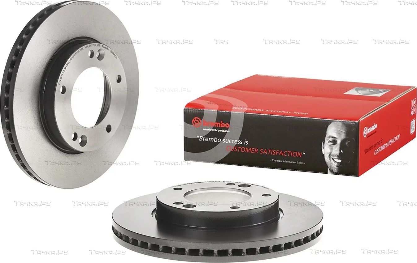 Тормозной диск Brembo UV Coated передний для Kia Sorento I 2006-2011. Артикул 09.B613.11