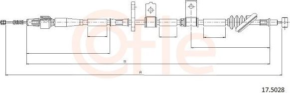 Трос ручника (тросик ручного тормоза) Cofle задний правый для Suzuki Grand Vitara III 2005-2015. Артикул 17.5028