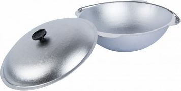 Казан татарский Тонар с крышкой, 12 л, силумин, диаметр 42 см.. Артикул БКТД12к