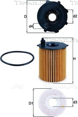 Масляный фильтр Mahle для Fiat 500 II 2009-2026. Артикул OX 171/16D