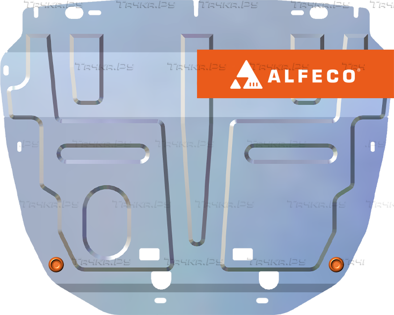 Защита алюминиевая Alfeco (4мм) для картера и КПП (большая) Chery Tiggo 7 (вкл. Tiggo 7 Pro) 2019-2026. Артикул ALF.02.18AL4