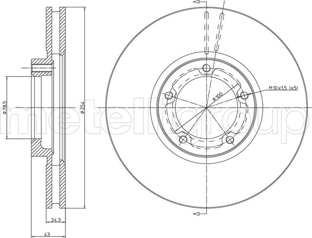 Тормозной диск Metelli. Артикул 23-0459
