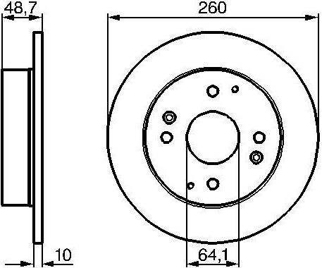 Тормозной диск Bosch задний для Rover 600 1993-1999. Артикул 0 986 478 172