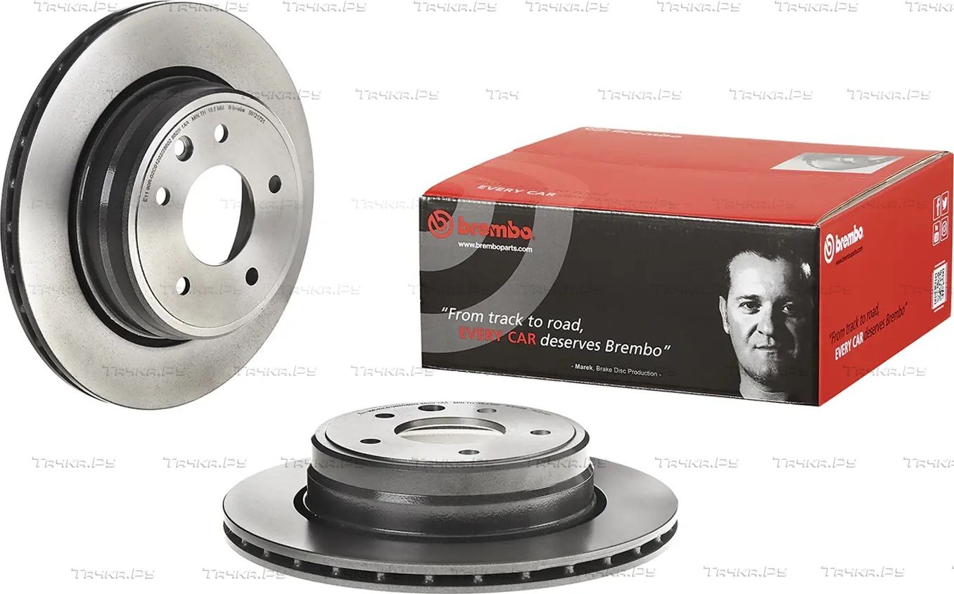 Тормозной диск Brembo PRIME LINE - UV Coated задний для Jaguar XJ II (X300) 1994-1997. Артикул 09.7217.21