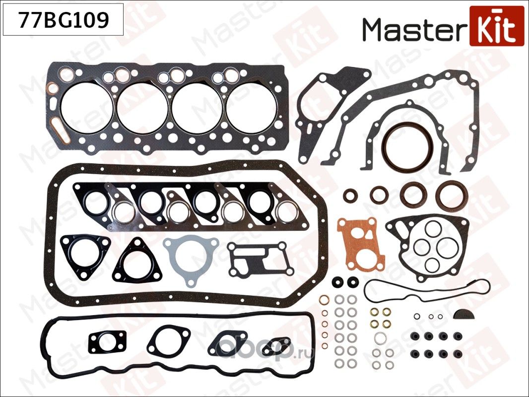 Набор прокладок двигателя MITSUBISHI L200/L300/PAJERO/SPACE GEAR 2.5TD 4D56T (Master KIT). Артикул 77BG109